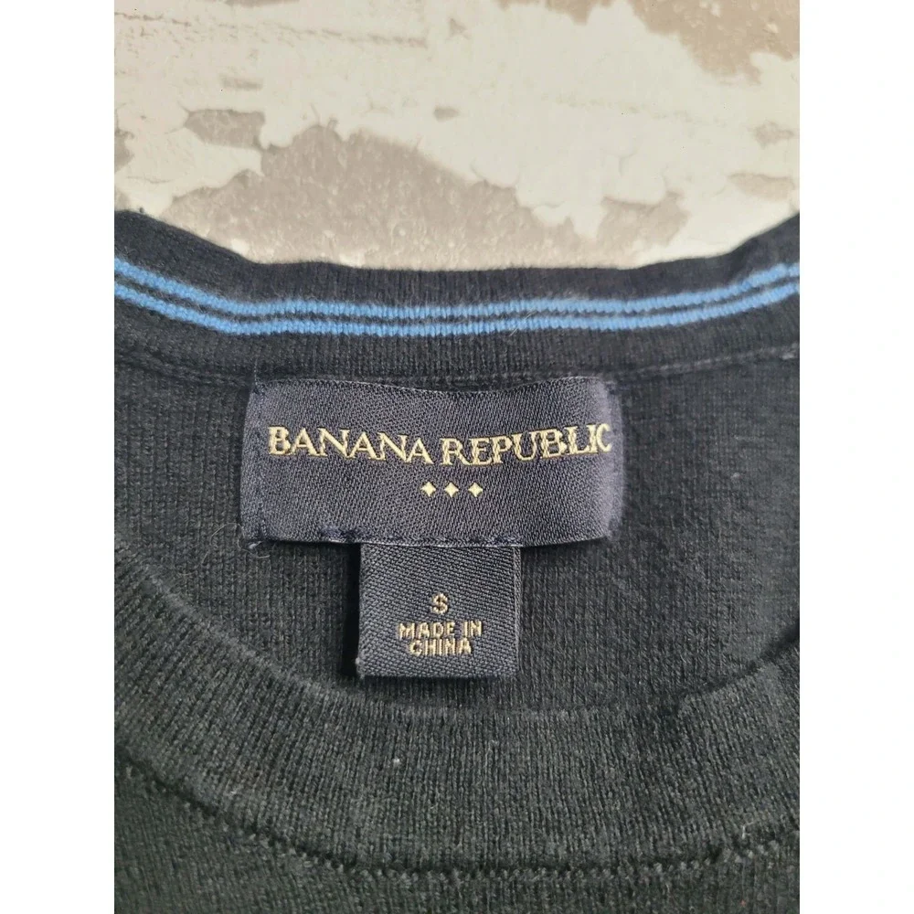 Banana Republic Men's‎ Black Sweater 100% Cotton Small Preppy